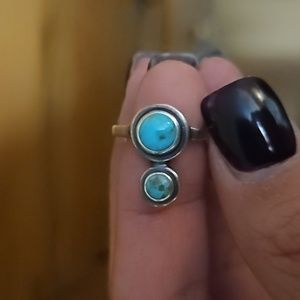 Sterling silver turquoise adjustable ring